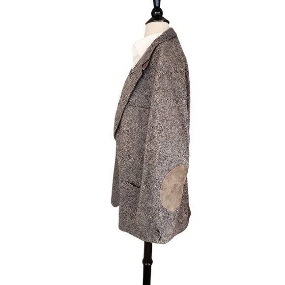 Options By Stafford Tweed Blazer Mens 46L Preppy Academia Black White Professor - Picture 2 of 8